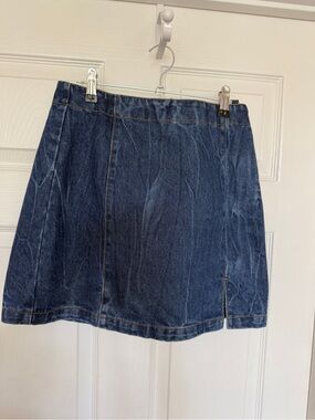 SHEIN Dark Blue Denim A-Line Mini Skirt
